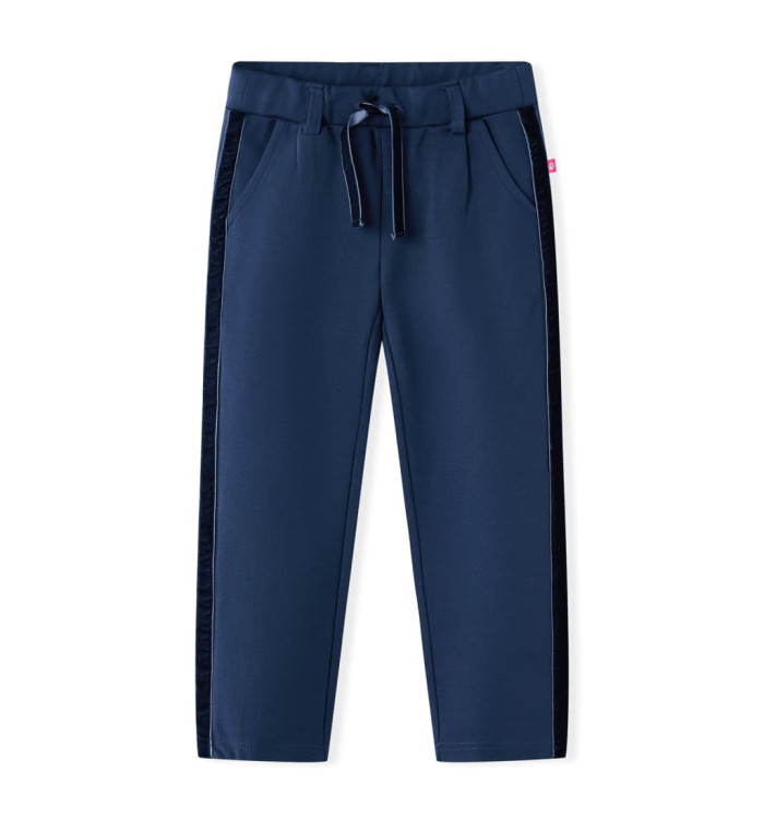 Pantalons pour enfants avec bordures noires bleu marine 128 | Mobilier & Déco
