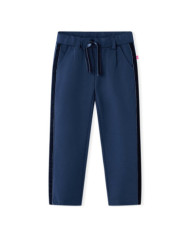 Pantalons pour enfants avec bordures noires bleu marine 128 | Mobilier & Déco