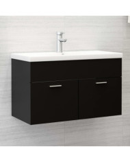 Armoire d'évier Noir 80x38,5x46 cm Bois d’ingénierie | Mobilier & Déco