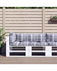 Coussins de palette lot de 3 motif à carreaux gris tissu | Mobilier & Déco