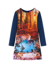 Robe pour enfants à manches longues bleu marine 104 | Mobilier & Déco