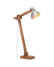 Lampadaire Argenté Bois de manguier massif E27 | Mobilier & Déco