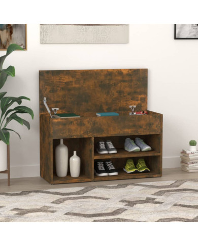 Banc à chaussures Chêne fumé 80x30x45 cm Bois d'ingénierie | Mobilier & Déco