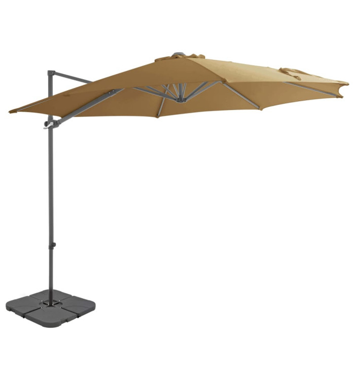 Parasol de jardin avec base portable taupe | Mobilier & Déco