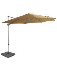 Parasol de jardin avec base portable taupe | Mobilier & Déco
