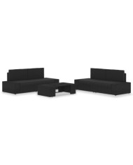 Salon de jardin 5 pcs Résine tressée Noir | Mobilier & Déco