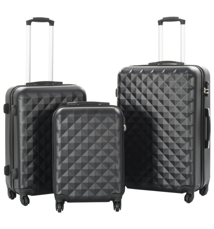Valise rigide 3 pcs Noir ABS | Mobilier & Déco