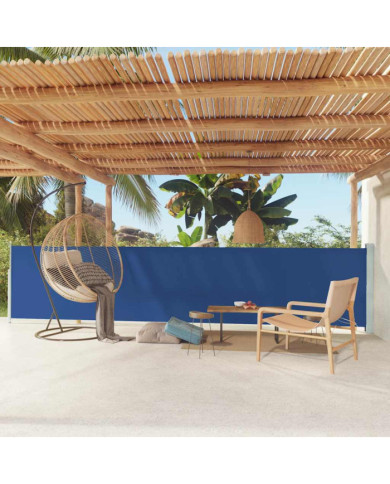 Auvent latéral rétractable de patio 117x600 cm Bleu | Mobilier & Déco