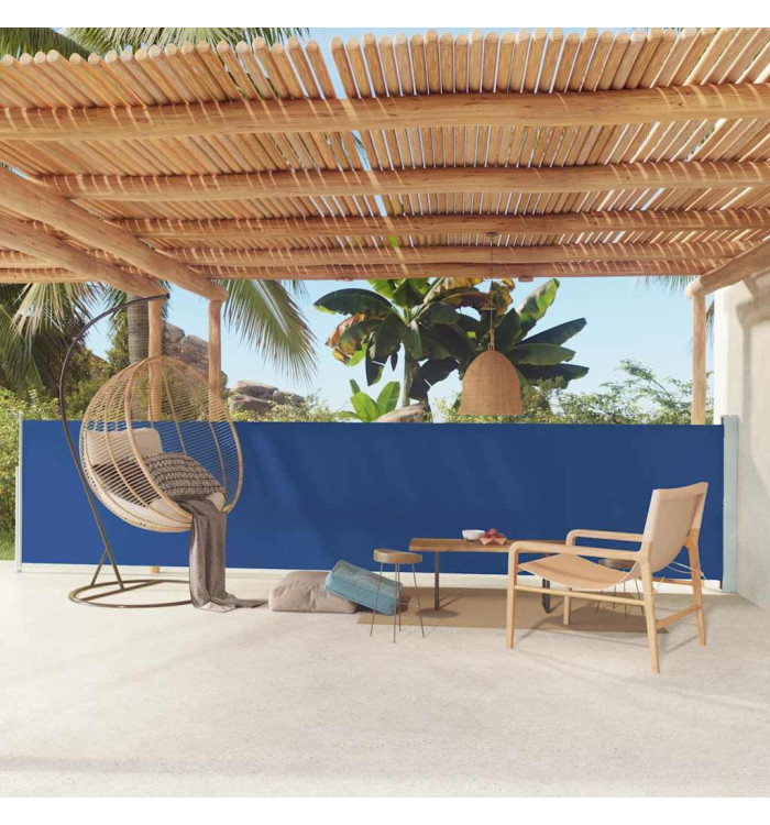 Auvent latéral rétractable de patio 117x600 cm Bleu | Mobilier & Déco