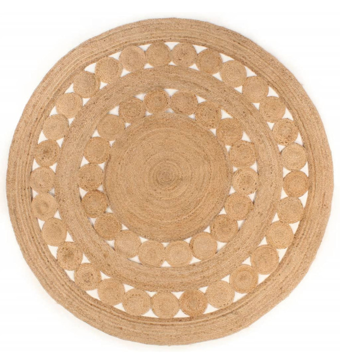 Tapis Design tressé Jute 180 cm Rond | Mobilier & Déco