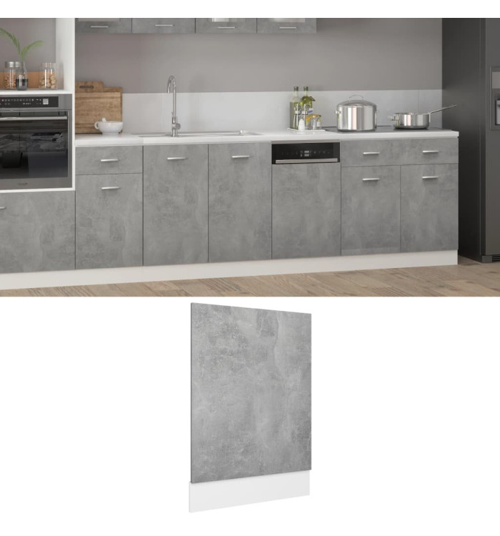 Panneau de lave-vaisselle Gris béton 45x3x67 cm Aggloméré | Mobilier & Déco