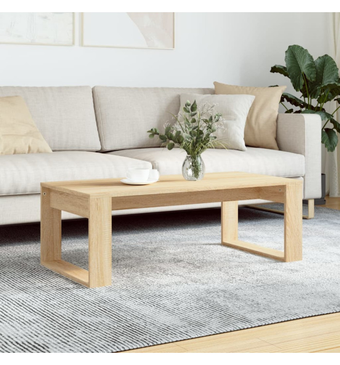 Table basse chêne sonoma 102x50x35 cm bois d'ingénierie | Mobilier & Déco