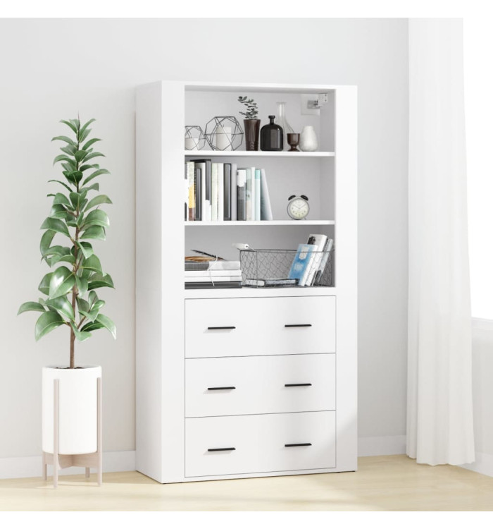Buffet haut Blanc Bois d'ingénierie | Mobilier & Déco