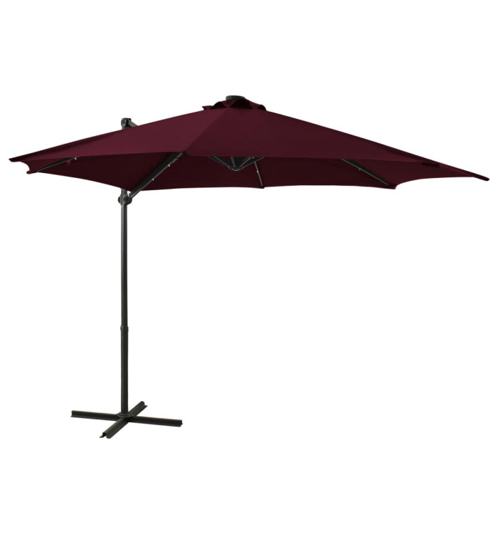 Parasol de jardin en porte-à-faux avec mât et lumières LED | Mobilier & Déco