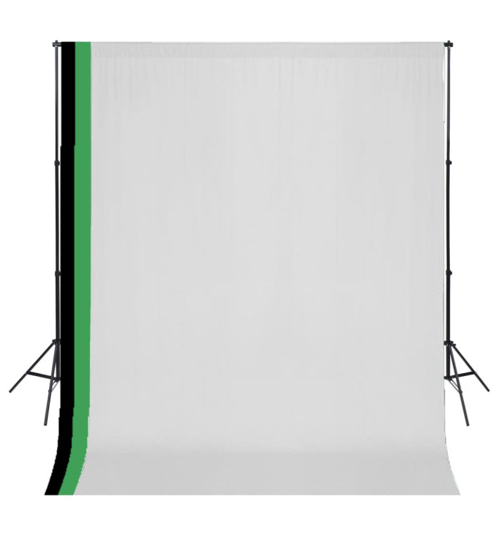 Kit de studio photo et 3 toiles de fond réglables Coton 3x3 m | Mobilier & Déco