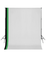 Kit de studio photo et 3 toiles de fond réglables Coton 3x3 m | Mobilier & Déco