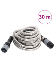 Tuyau d'arrosage buse de pulvérisation argenté 0,6" 30 m inox | Mobilier & Déco