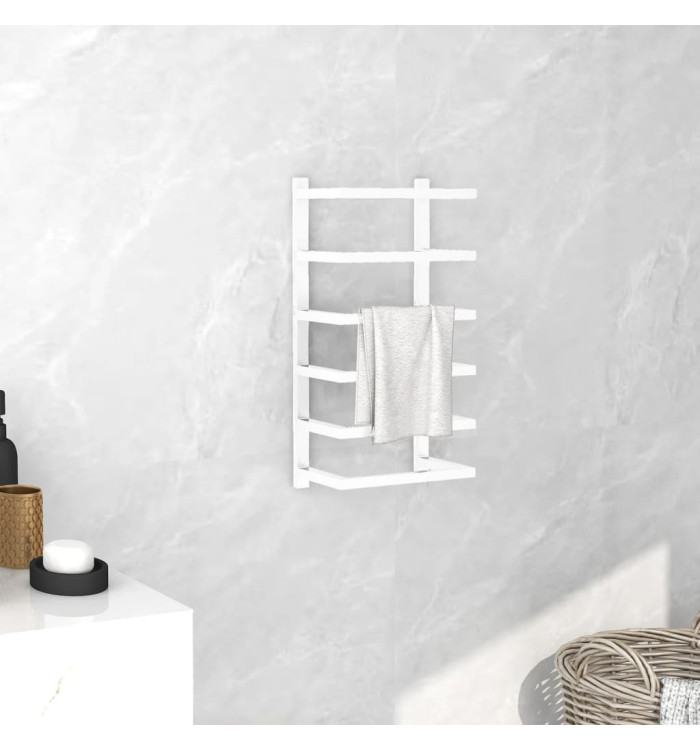 Porte-serviette Blanc 24x12x48 cm Acier | Mobilier & Déco