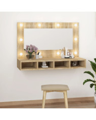 Armoire à miroir avec LED Chêne sonoma 90x31,5x62 cm | Mobilier & Déco