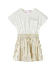 Robe enfants à manches courtes écru 140 | Mobilier & Déco