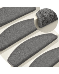 Tapis de marches d'escalier 15 pcs Gris foncé 65x24x4cm | Mobilier & Déco