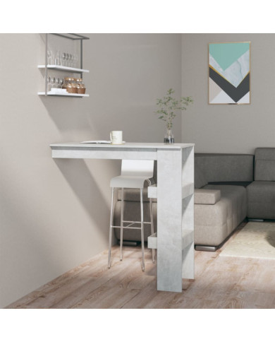 Table de bar murale Gris Béton 102x45x103,5cm Bois d'ingénierie | Mobilier & Déco