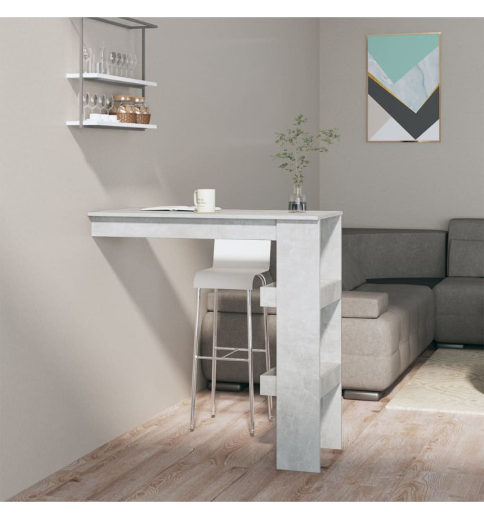 Table de bar murale Gris Béton 102x45x103,5cm Bois d'ingénierie | Mobilier & Déco