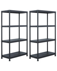Étagères de rangement 2 pcs Noir 60x30x138 cm Plastique | Mobilier & Déco