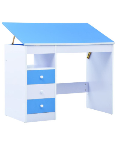Bureau pour enfants Inclinable Bleu et blanc | Mobilier & Déco