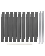 Ensemble de clôture WPC 3 Carré 526x187 cm Gris | Mobilier & Déco