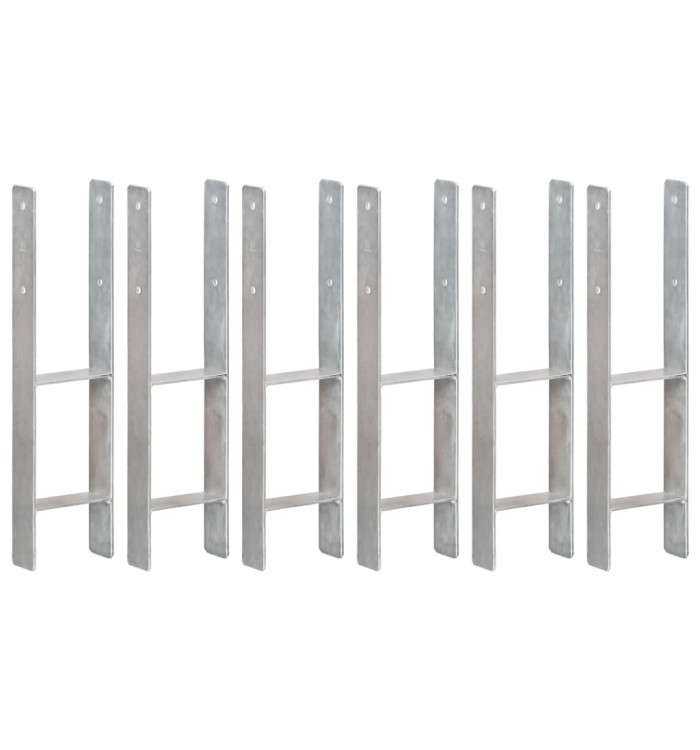 Piquets de clôture 6 pcs Argenté 14x6x60 cm Acier galvanisé | Mobilier & Déco