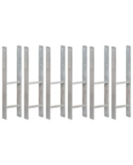 Piquets de clôture 6 pcs Argenté 14x6x60 cm Acier galvanisé | Mobilier & Déco
