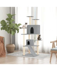 Arbre à chat avec griffoirs en sisal Gris clair 153 cm | Mobilier & Déco