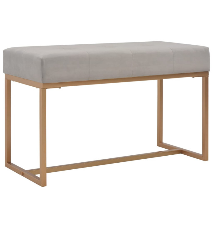 Banc 80 cm Gris Velours | Mobilier & Déco