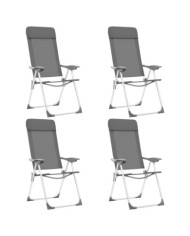 Chaises de camping pliables lot de 4 Gris Aluminium | Mobilier & Déco