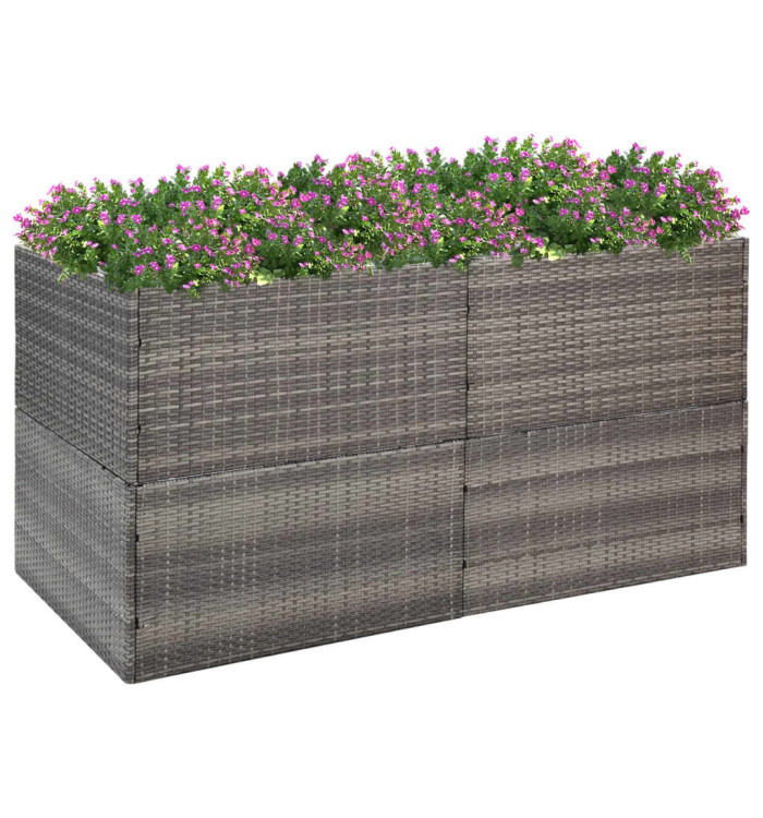 Jardinière Gris 157x80x80 cm Résine tressée | Mobilier & Déco