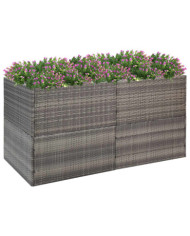 Jardinière Gris 157x80x80 cm Résine tressée | Mobilier & Déco