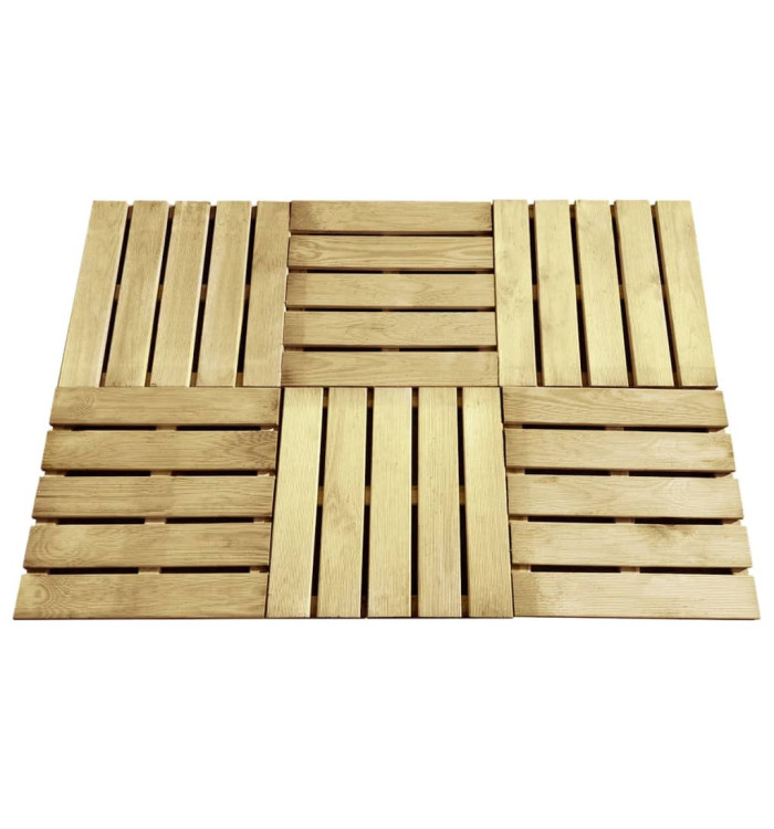 Dalles de terrasse 6 pcs 50x50 cm Bois Vert | Mobilier & Déco
