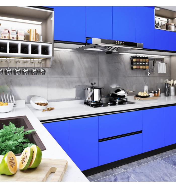Film autoadhésif pour meubles Bleu brillant 500x90 cm PVC | Mobilier & Déco