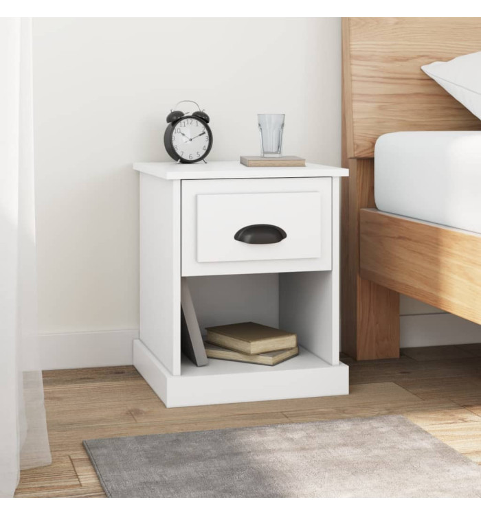 Table de chevet blanc 39x39x47,5 cm bois d’ingénierie | Mobilier & Déco