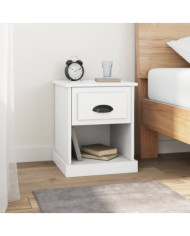 Table de chevet blanc 39x39x47,5 cm bois d’ingénierie | Mobilier & Déco