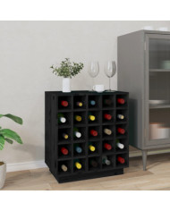 Armoire à vin Noir 55,5x34x61 cm Bois de pin massif | Mobilier & Déco