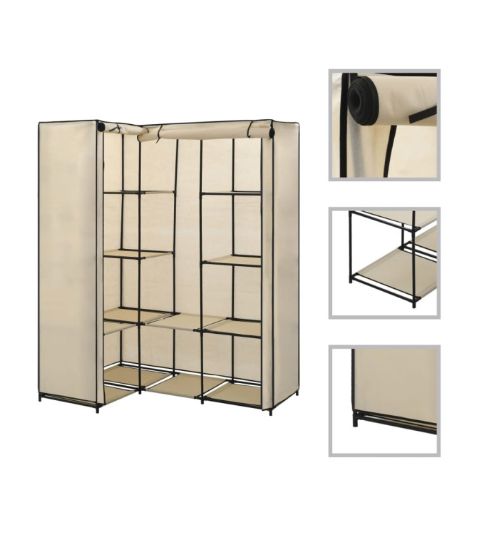 Garde-robe d'angle Crème 130 x 87 x 169 cm | Mobilier & Déco