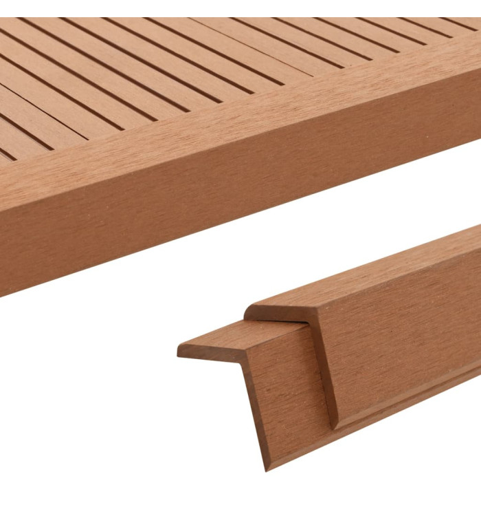 Cornière de terrasse 5 pcs WPC 170 cm Marron clair | Mobilier & Déco