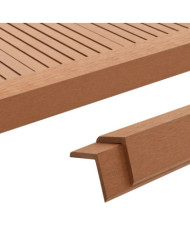 Cornière de terrasse 5 pcs WPC 170 cm Marron clair | Mobilier & Déco