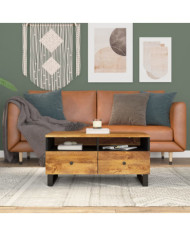 Table basse 80x54x40 cm Bois de manguier solide et d'ingénierie | Mobilier & Déco