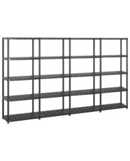 Étagère de rangement à 5 niveaux Noir 284x38x170 cm Plastique | Mobilier & Déco