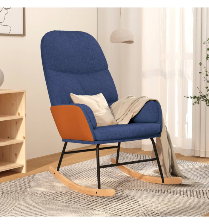 Chaise à bascule Bleu Tissu | Mobilier & Déco