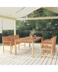 Ensemble à manger de jardin 4 pcs Bois de teck massif | Mobilier & Déco