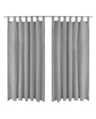 Rideau occultant avec boucles 2 pcs 140 x 245 cm Gris | Mobilier & Déco